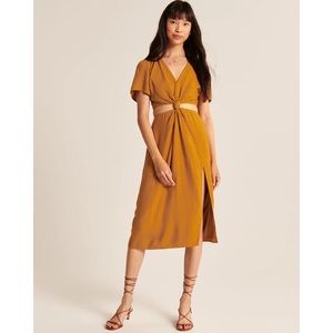 Brand New, Abercrombie & Fitch Knot-Front Cutout Midi Dress